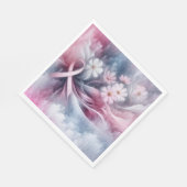 乳がん認識度ピンクリボン抽象芸術 スタンダードランチョンナプキン (角)