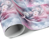 乳がん認識度ピンクリボン抽象芸術 ラッピングペーパー (ロールコーナー)