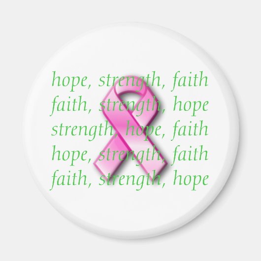 乳がん認識度ピンクリボン磁石 マグネット (正面)