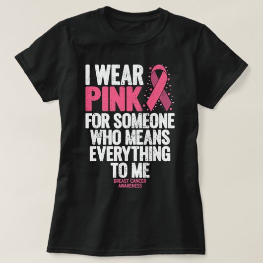 乳がん認識度ピンクリボン10月We Tシャツ (デザイン正面)