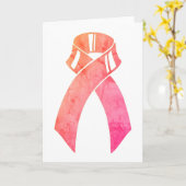 乳がん認識度ピンクリボン カード (黄色い花)