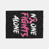 乳がん認識度ピンクリボンTシャツ80 フリースブランケット (正面(横))