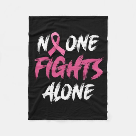 乳がん認識度ピンクリボンTシャツ80 フリースブランケット (正面)