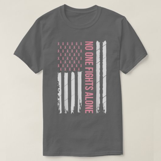 乳がん認識度ピンクリボンUSAアメリカF Tシャツ (デザイン正面)