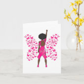 乳がん認識度ピンク蝶アフリカA カード (黄色い花)