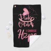 乳がん認識度ピンク10月の希望 ゴルフタオル (インサイチュ)