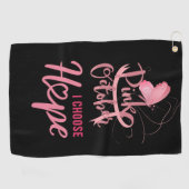 乳がん認識度ピンク10月の希望 ゴルフタオル (横)