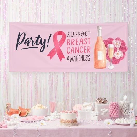 乳がん認識度ピンク10月パーティー 横断幕 (パーティー)