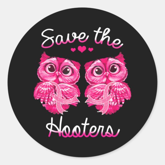 乳がん認識度フクロウザホートピンク ラウンドシール (正面)