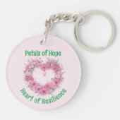 乳がん認識度フローラハートアクリル キーホルダー (裏面)