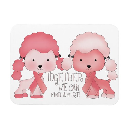 乳がん認識度プードル マグネット (横)