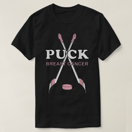 乳がん認識度ホッケーパック乳がん Tシャツ (デザイン正面)