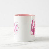 乳がん認識度ホープモダンピンク ツートーンマグカップ (中央)