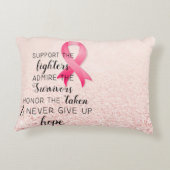 乳がん認識度ホープ感動的引用文 アクセントクッション (裏面)