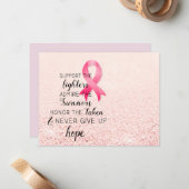 乳がん認識度ホープ感動的引用文 ノートカード (正面/裏面インサイチュ)