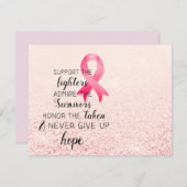 乳がん認識度ホープ感動的引用文 ノートカード (正面/裏面)