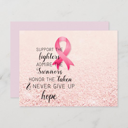 乳がん認識度ホープ感動的引用文 ノートカード (正面/裏面)