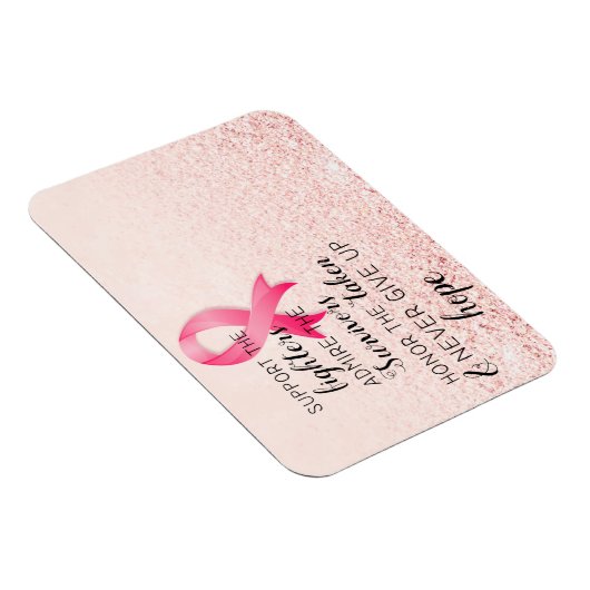 乳がん認識度ホープ感動的引用文 マグネット (右側)