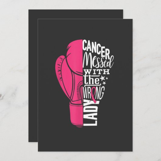 乳がん認識度ボクシンググローブティー 招待状 (正面/裏面)