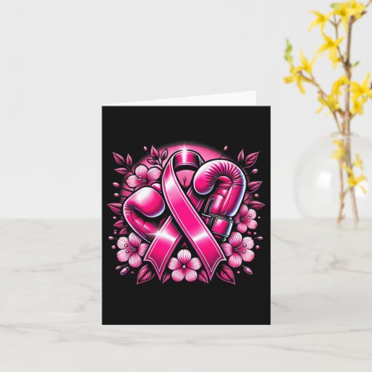 乳がん認識度ボクシング手袋シャツシンボル カード (黄色い花)