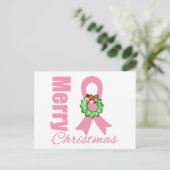乳がん認識度メリークリスマスリボン シーズンポストカード (スタンド正面)