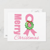 乳がん認識度メリークリスマスリボン シーズンポストカード (正面/裏面)