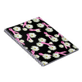 乳がん認識度リボンとデイジー ノートブック (右側)