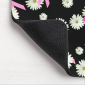 乳がん認識度リボンとデイジー マウスパッド (コーナー)