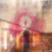 乳がん認識度リボンの水色 ウィンドウサイン (シート2)