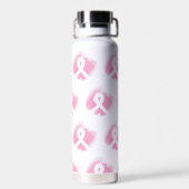 乳がん認識度リボンの水色 ウォーターボトル (背面)