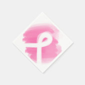 乳がん認識度リボンの水色 スタンダードカクテルナプキン (角)