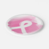 乳がん認識度リボンの水色 ペーパープレート (アングル)