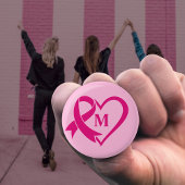 乳がん認識度リボンカスタムモノグラム 缶バッジ