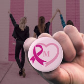 乳がん認識度リボンカスタムモノグラム 缶バッジ