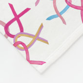 乳がん認識度リボンケモブランケット フリースブランケット (角)