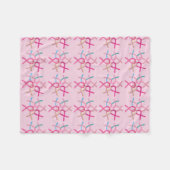 乳がん認識度リボンソフトブランケット フリースブランケット (正面(横))