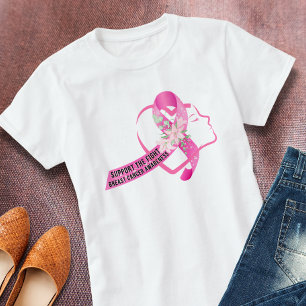 乳がん認識度リボンハートTシャツ Tシャツ