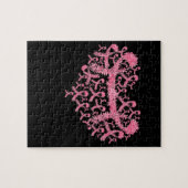 乳がん認識度リボンピンク生存者 ジグソーパズル (横)