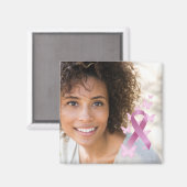 乳がん認識度リボンフォトキープサケ マグネット (正面/裏面)