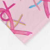 乳がん認識度リボンフリースブランケット フリースブランケット (角)