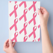 乳がん認識度リボンプリントチラシ チラシ (手)