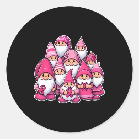 乳がん認識度リボン女子 ラウンドシール (正面)