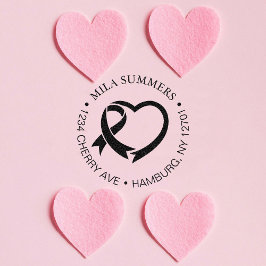 乳がん認識度リボン差出人住所 セルフインキングスタンプ