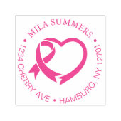 乳がん認識度リボン差出人住所 セルフインキングスタンプ (デザイン)