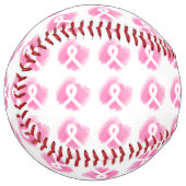 乳がん認識度リボン水彩 ソフトボール (正面左)
