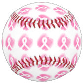 乳がん認識度リボン水彩 ソフトボール (裏面)