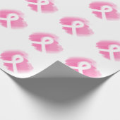 乳がん認識度リボン水彩  ラッピングペーパー (角)