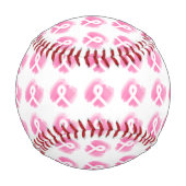 乳がん認識度リボン水彩 野球ボール (裏面)