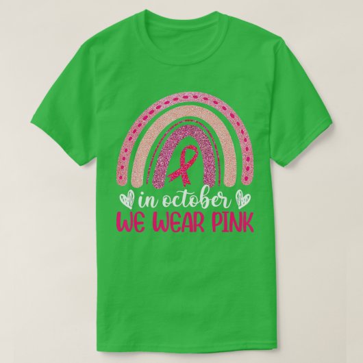 乳がん認識度レインボーin10月We衣服 Tシャツ (デザイン正面)