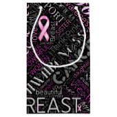 乳がん認識度ワードクラウドID261 スモールペーパーバッグ (裏面)